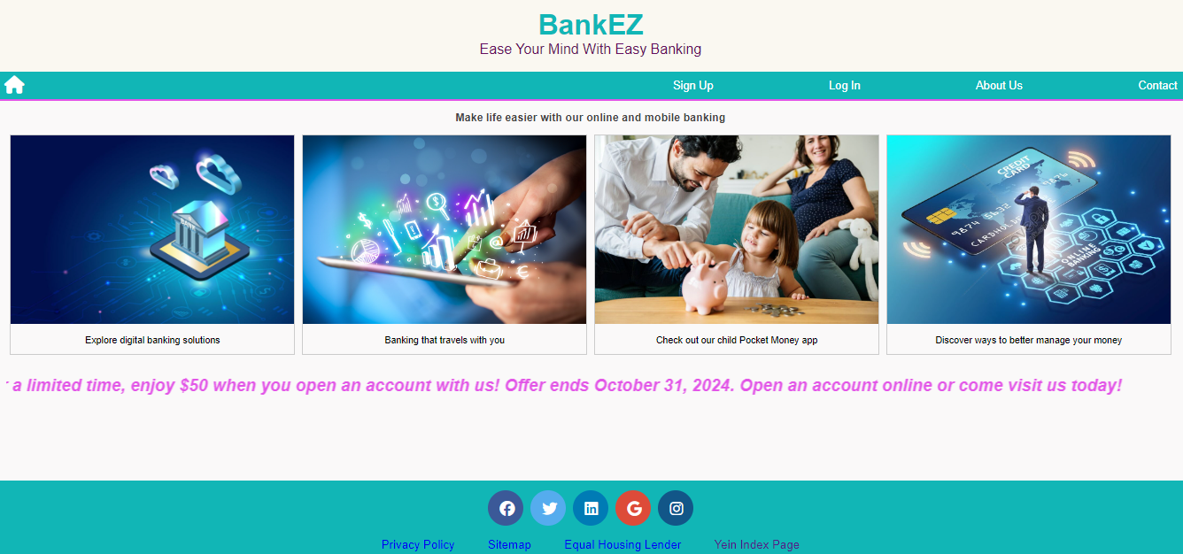 bankEZ website